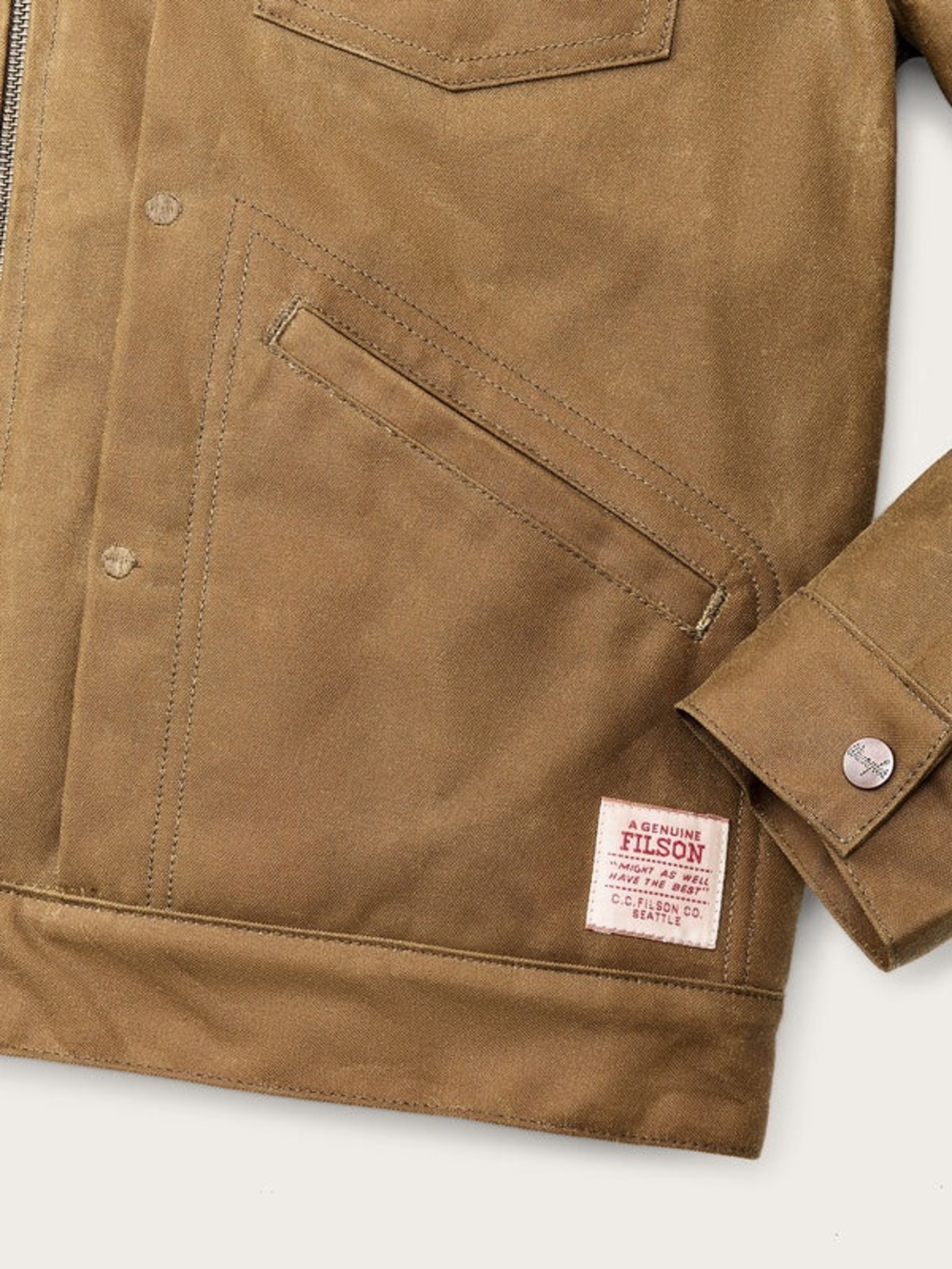 Wrangler Tan Jacket with Red & Black Plaid Lining - Picture 6 of 11